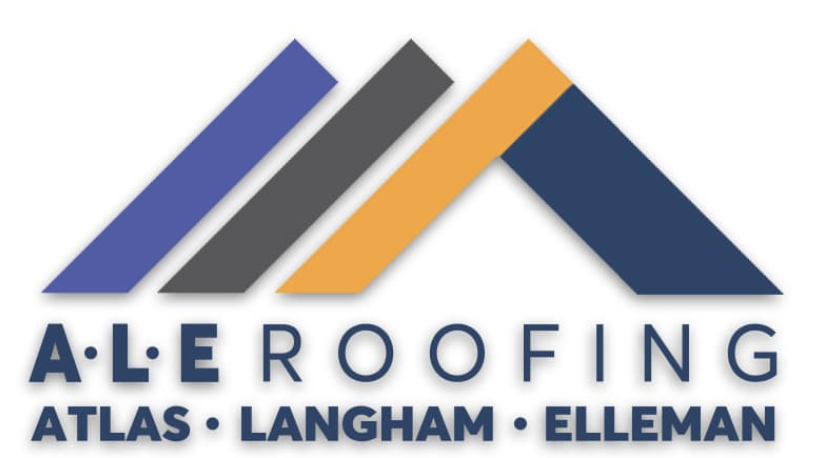 A logo for A.L.E. Roofing, Atlas, Langham, Elleman, a roofing company