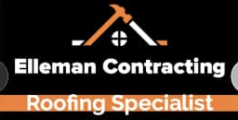 A logo for Elleman Contracting, a roofing specialist company